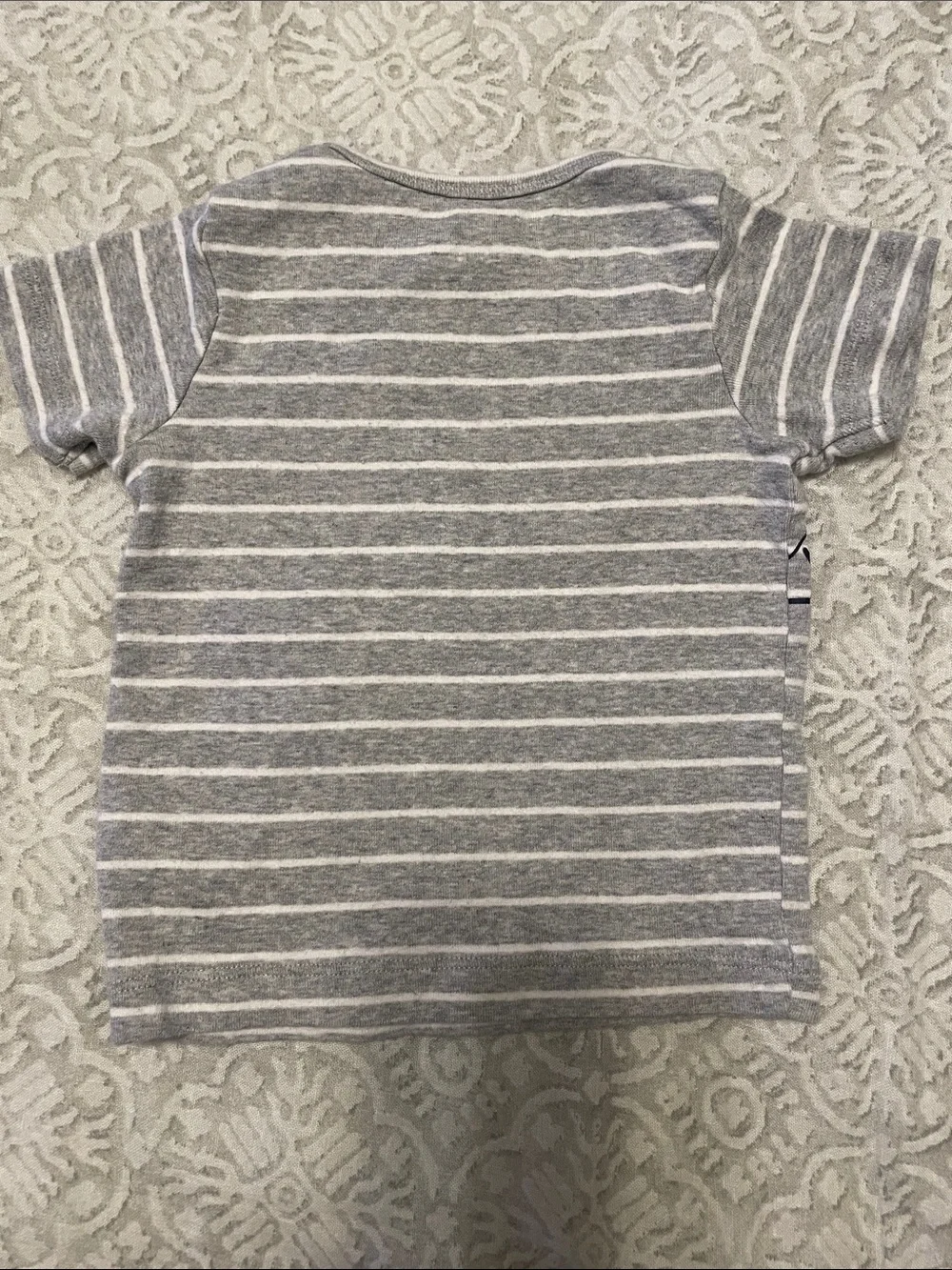 Carter's Gray and White Striped Dinosaur Set with Blue Spikes